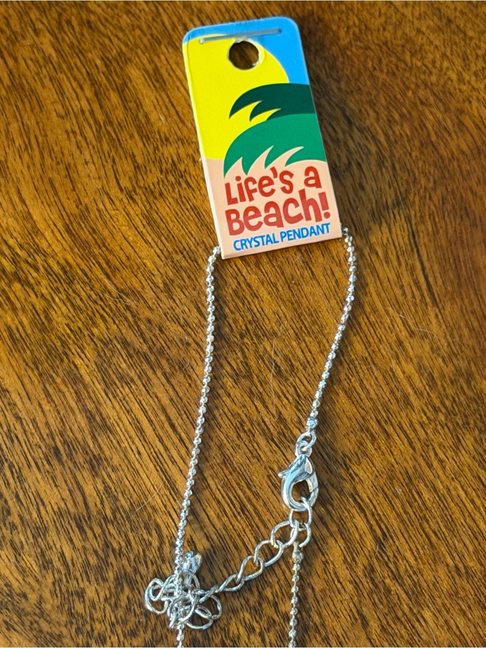 Life's a Beach! Blue Crystal Tropical Cocktail Pendant Necklace - Picture 2 of 5